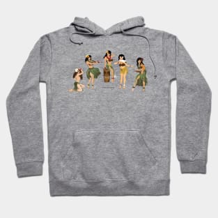 Hula Girls Chilling Dancing the Hula wht Hoodie